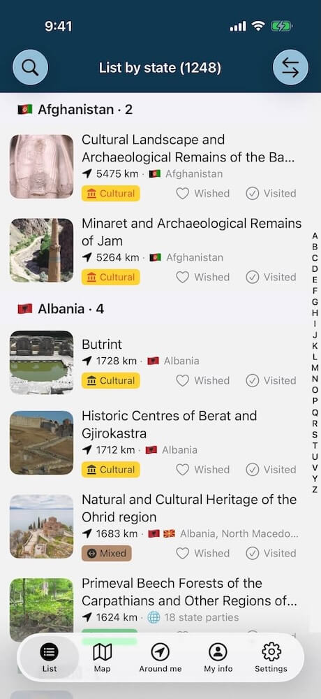 List by state