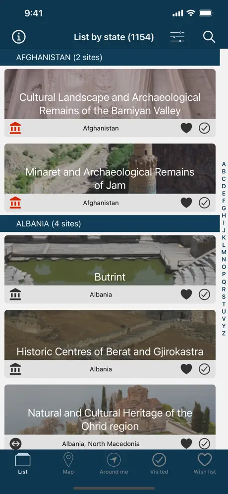 App - List by State party