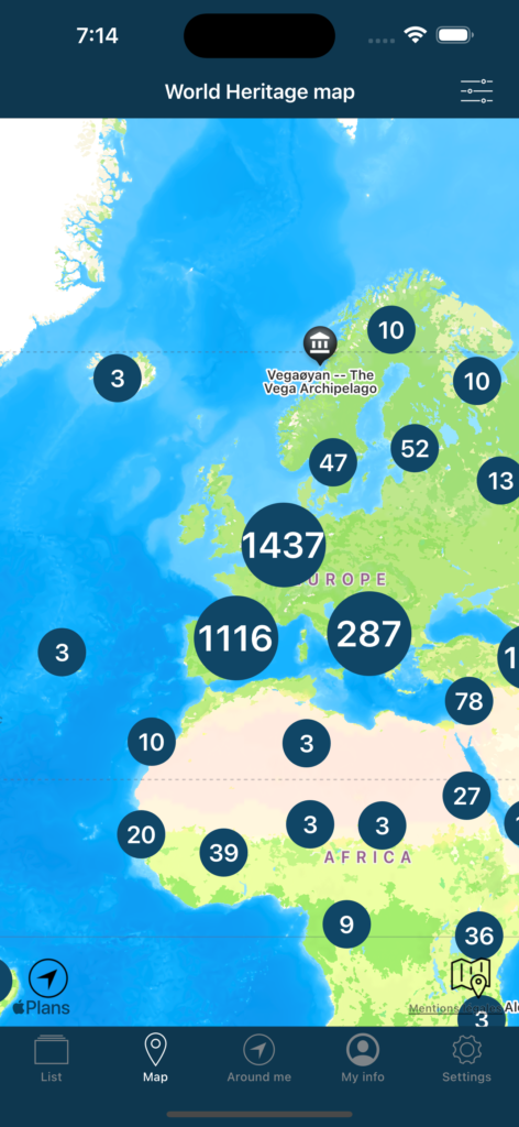 Carte du patrimoine mondial